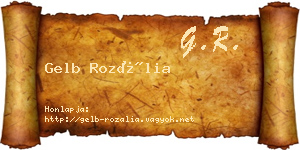 Gelb Rozália névjegykártya